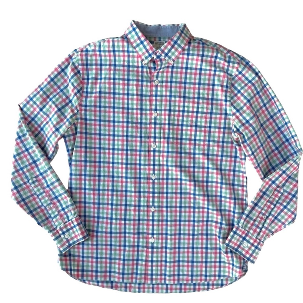 Bonobos Dress Shirt Standard Fit Plaid Long Sleeve‎ Button Up Mens Large